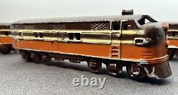 RARE Mid West Plating Aluminum Toy Railroad Train 3 Cars & Locomotive Freeport