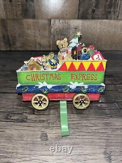 RARE Vintage CHRISTMAS EXPRESS TRAIN TOY CAR STOCKING HOLDER Locomotive