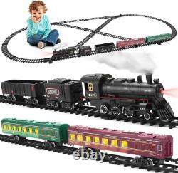 ROGALALY Train Set for Kids, Steam Locomotive withCoal Car, Passenger