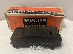 Rare Lionel Original Vtg Prewar 2224w Cast Whistle Train tender car inclds Box