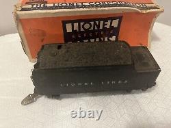 Rare Lionel Original Vtg Prewar 2224w Cast Whistle Train tender car inclds Box