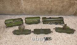 Rare Marx Army Supply Train 500 Tin Toys Locomotive Car lot vintage