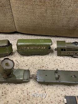 Rare Marx Army Supply Train 500 Tin Toys Locomotive Car lot vintage