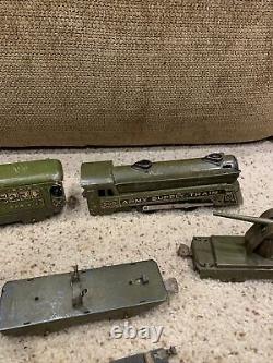 Rare Marx Army Supply Train 500 Tin Toys Locomotive Car lot vintage