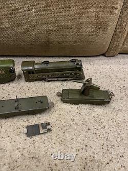 Rare Marx Army Supply Train 500 Tin Toys Locomotive Car lot vintage