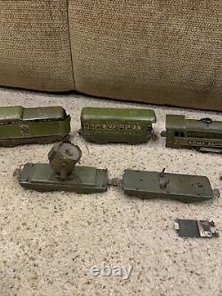 Rare Marx Army Supply Train 500 Tin Toys Locomotive Car lot vintage