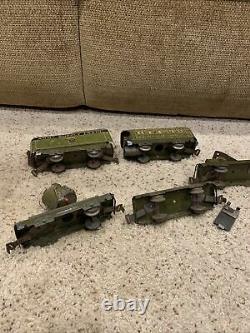 Rare Marx Army Supply Train 500 Tin Toys Locomotive Car lot vintage