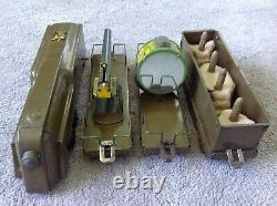 Rare Marx prewar ARMY Floor Train 4-Car Metal Wood Wheels 1940 wyandotte marx