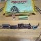 Rare Vtg 1950s Bandai Japanese Tin Steam Locomotive Train Set With Tracks Station