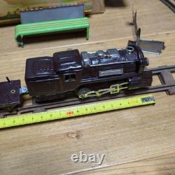 Rare VTG 1950s Bandai Japanese Tin Steam Locomotive Train Set with Tracks Station