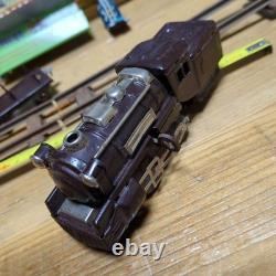 Rare VTG 1950s Bandai Japanese Tin Steam Locomotive Train Set with Tracks Station