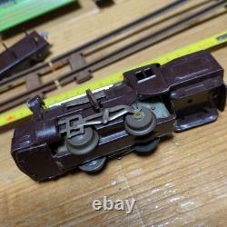 Rare VTG 1950s Bandai Japanese Tin Steam Locomotive Train Set with Tracks Station