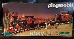 Rare Vintage 1991 Playmobil Pacific Railway Locomotive Train Set + 2 Cars NIB