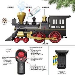 Remote Control Train Set for Kids Electric Steam Engine Locomotive, Cargo Car