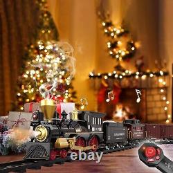 Remote Control Train Set for Kids Electric Steam Engine Locomotive, Cargo Car