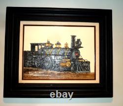 Reno Locomotive Train No 11 Oil Painting by FRANK WALCUTT, 24x20, Stunning