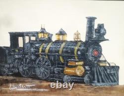Reno Locomotive Train No 11 Oil Painting by FRANK WALCUTT, 24x20, Stunning