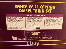 SANTA FE EL-CAPITAN TRAIN 3-Rail SET 30-2153-1 Diesel withPS & 4 PASSENGER CARS