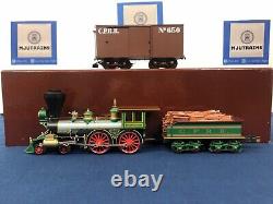 SMR Trains Brass C. P. R. R? Atlantic? (1864) 4-4-0 Steam Engine & Box Car with Sound