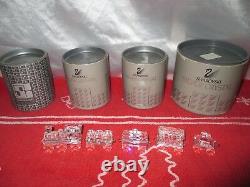 Swarovski Crystal Five Piece Train LOT- Tanker, Locomotive, Petrol, Tender Car