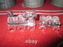 Swarovski Crystal Five Piece Train LOT- Tanker, Locomotive, Petrol, Tender Car