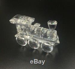 Swarovski Crystal Train Set Figurines, Locomotive Wagon and Tender Car