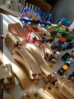 Thomas & Friends Wooden Railway Train Lot 115+ Pieces Locomotives Cars Vehicles