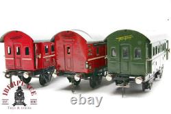 Toy Vintage Antique scale 0 Fleischmann Locomotive To Friction + Passenger Cars