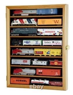 Train Display Case HO Scale Cabinet Railroad Car Locomotive Collection 4 Colors
