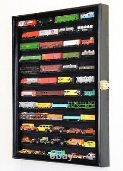 Train Display Case N Scale Black 12 Shelves Cabinet Railroad Car Locomotive Rack