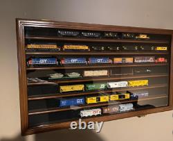 Train Display Case N Scale Cabinet Railroad Car Locomotive Collection USA Frame