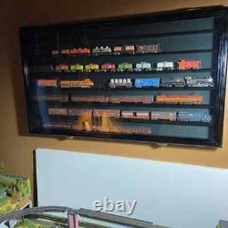 Train Display Case N Scale Cabinet Railroad Car Locomotive Collection USA Frame