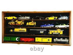 Train Display Case O Scale Walnut Railroad Car Locomotive Collection USA Cabinet