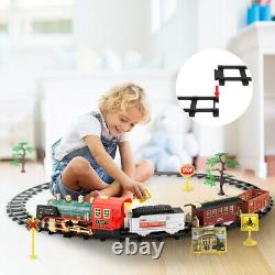 Train Set Electric Train Toy for Boys Girls with Smoke, Lights & Sound Railway