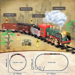 Train Set Electric Train Toy for Boys Girls with Smoke, Lights & Sound Railway