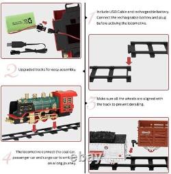 Train Set Electric Train Toy for Boys Girls with Smoke, Lights & Sound Railway