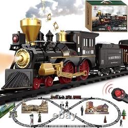 Train Set for Kids Remote Control Train Toys withSteam Locomotive, Passenger Car