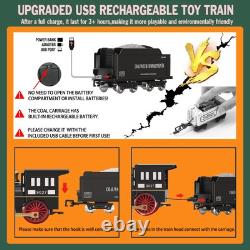 Train Set for Kids Remote Control Train Toys withSteam Locomotive, Passenger Car