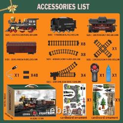 Train Set for Kids Remote Control Train Toys withSteam Locomotive, Passenger Car