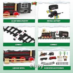 UNIH Train SetElectric Train Toys with Steam Locomotive EngineCargo Car and L