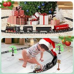 UNIH Train SetElectric Train Toys with Steam Locomotive EngineCargo Car and L