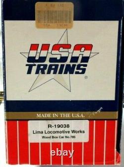 USA Trains #r-19038 Lima Locomotive Works Wood Box Car #785 - Brand New In Box