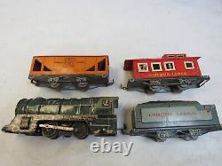 Unique Art Lines Tinplate O Gauge 4 Piece Freight Set For Repair Restoration