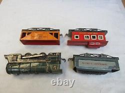 Unique Art Lines Tinplate O Gauge 4 Piece Freight Set For Repair Restoration