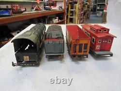 Unique Art Lines Tinplate O Gauge 4 Piece Freight Set For Repair Restoration