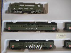 Us Army Military Train Set F3 A Loco And 4 Passenger Cars-dcc/dc/sx Sound Traxx