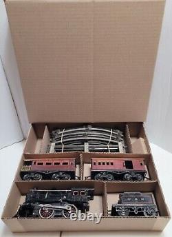 VINTAGE BING TRAIN SET WithCAST IRON LOCOMOTIVE & TIN PLATE CARS