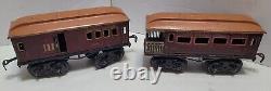 VINTAGE BING TRAIN SET WithCAST IRON LOCOMOTIVE & TIN PLATE CARS