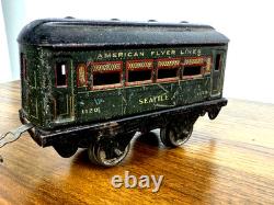 Vintage 1945 American Flyer Train Lot 300AC Locomotive, Tender, Seattle 3120 C
