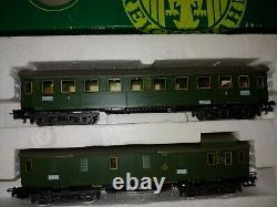 Vintage 70s MIB Mint Marklin HO Train 2850 Set, E0414 Locomotive, 3 Passenger Cars